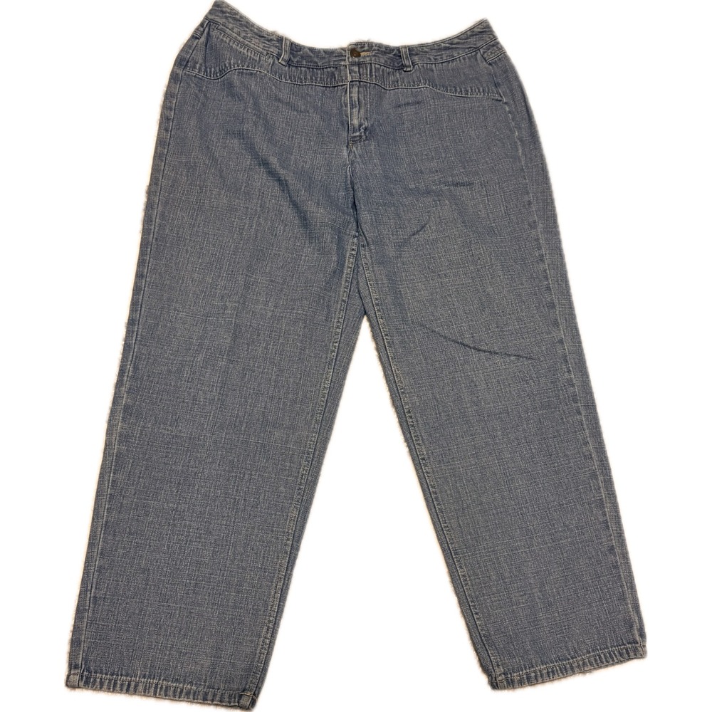 Vintage Liz Claiborne Woman Straight Leg Jeans 16W 100% Cotton Medium Wash Denim